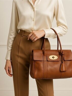 Mulberry Bayswater leather handbag Oak Authentic